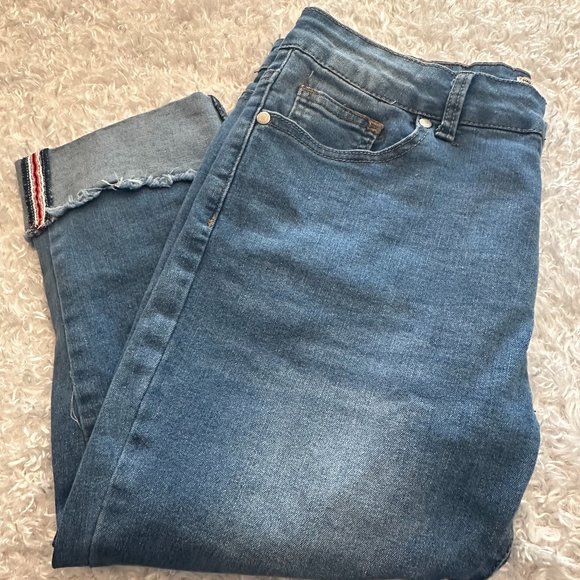 Sandpiper Cropped Striped Cuff Jeans Womens Size 10P - Picture 4 of 5